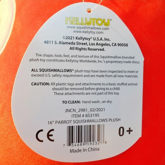 Squishmallow Paco the Red Parrot 16" UltraSoft Stuffed Animal Toy Plush NWT - Picture 4 of 4